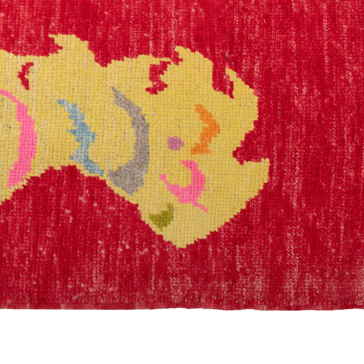 Red Contemporary Tiger Wool Rug - 6'8" x 9'11"