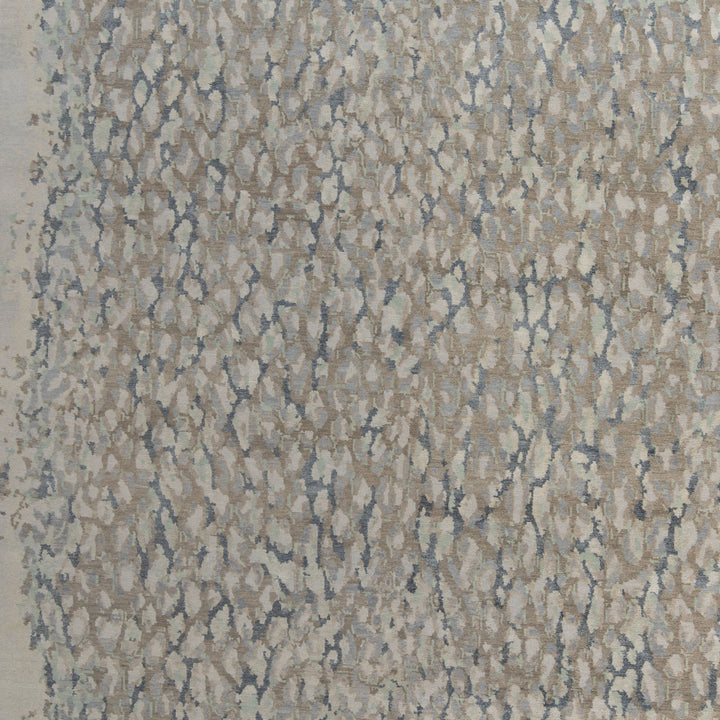 Multicolored Contemporary Tibetan Wool Silk Blend Rug - 8' x 10'