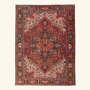 Vintage Traditional Heriz Rug - 8'2" x 11'1" - hover
