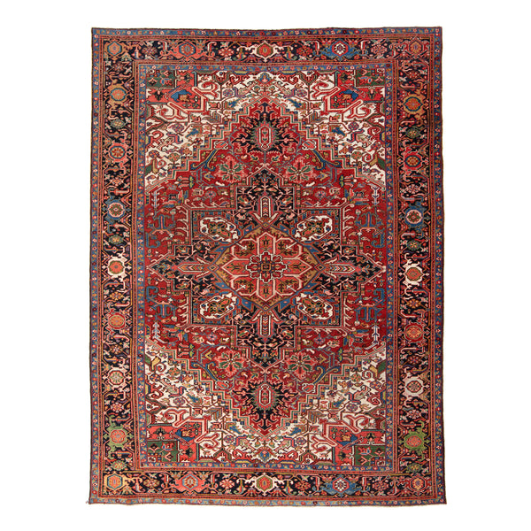 Red Vintage Traditional Heriz Rug - 8'2" x 11'1"