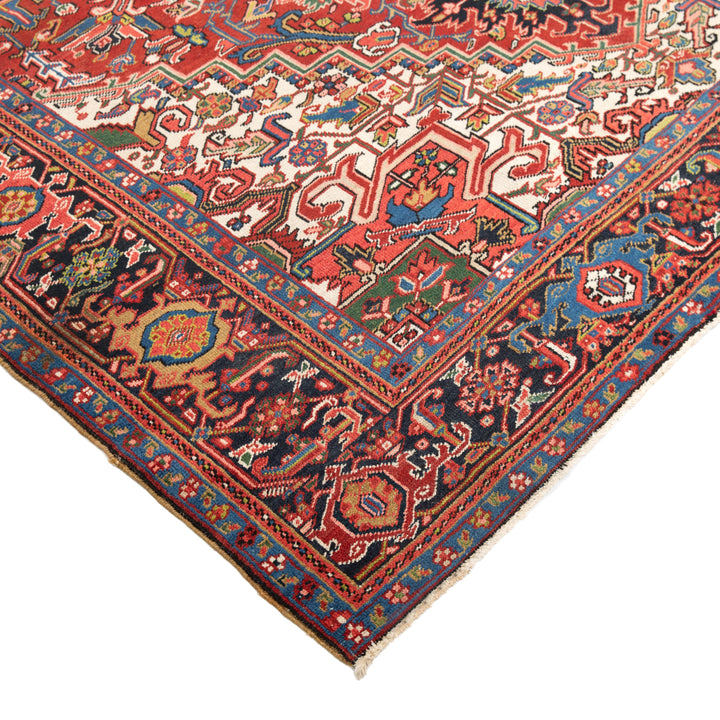 Red Vintage Traditional Heriz Rug - 8'2" x 11'1"