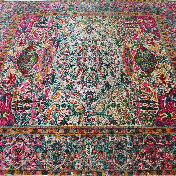 Cream Alchemy Transitional Silk Rug - 6'5" x 6'6"