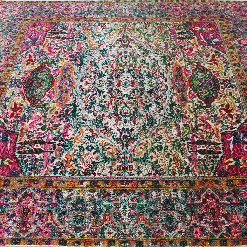 Cream Alchemy Transitional Silk Rug - 6'5" x 6'6"