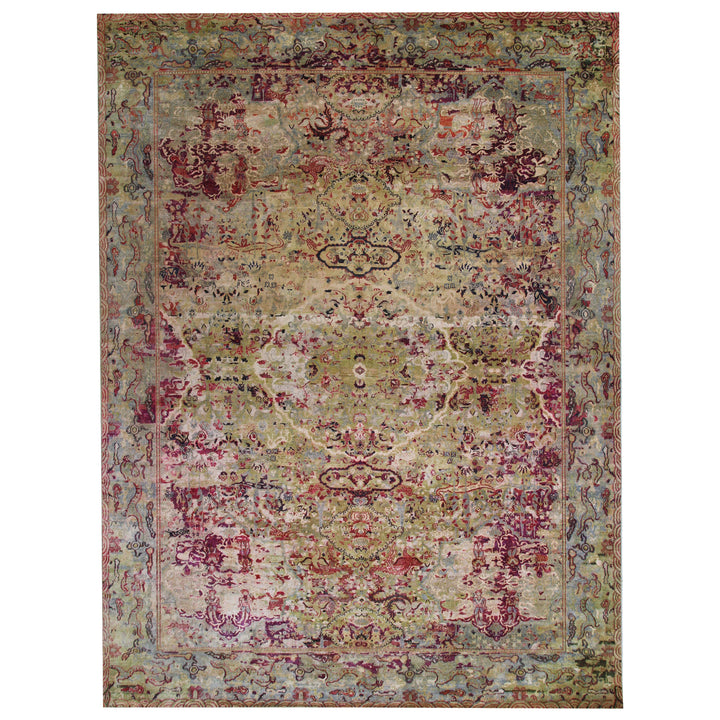 Green Alchemy Transitional Silk Rug - 11'8" x 15'1"