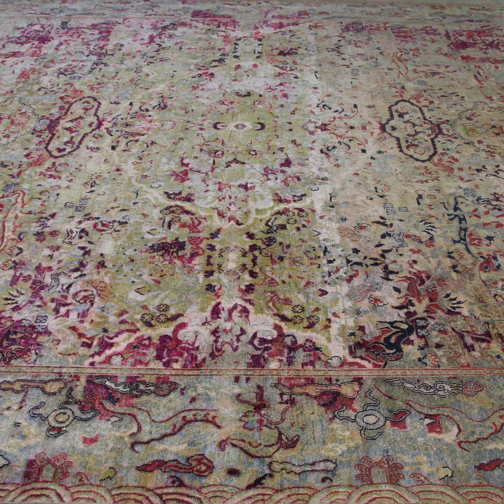 Green Alchemy Transitional Silk Rug - 11'8" x 15'1"