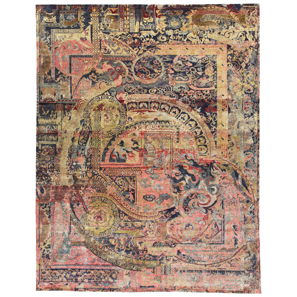 Multicolored Alchemy Transitional Silk Wool Blend Rug - 7'10" x 8'10"