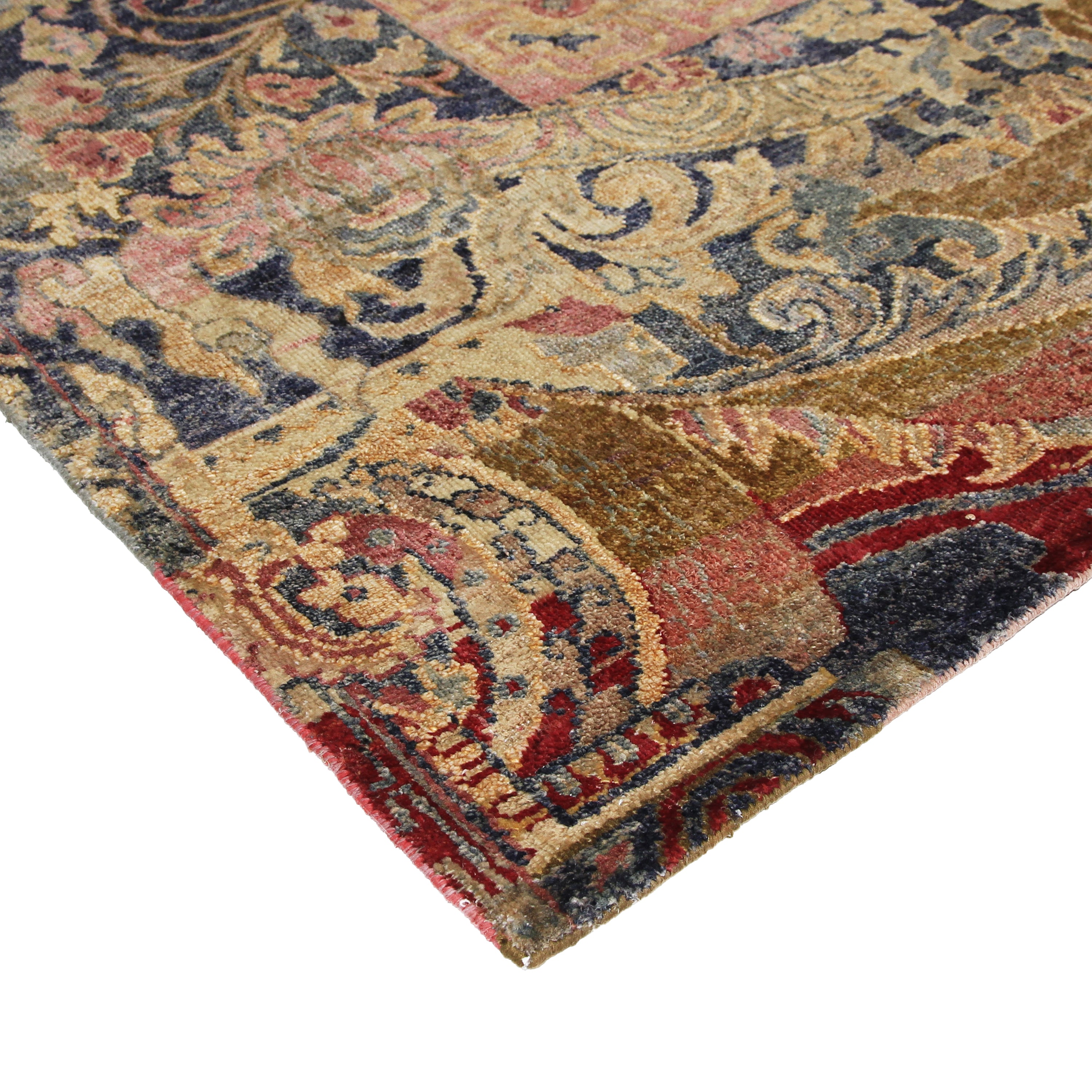 Multicolored Alchemy Transitional Silk Wool Blend Rug - 7'10" x 8'10"