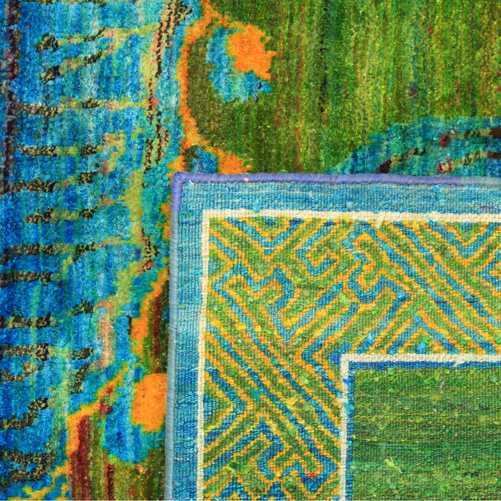 Multicolored Alchemy Transitional Silk Rug - 4'8" x 6'9"