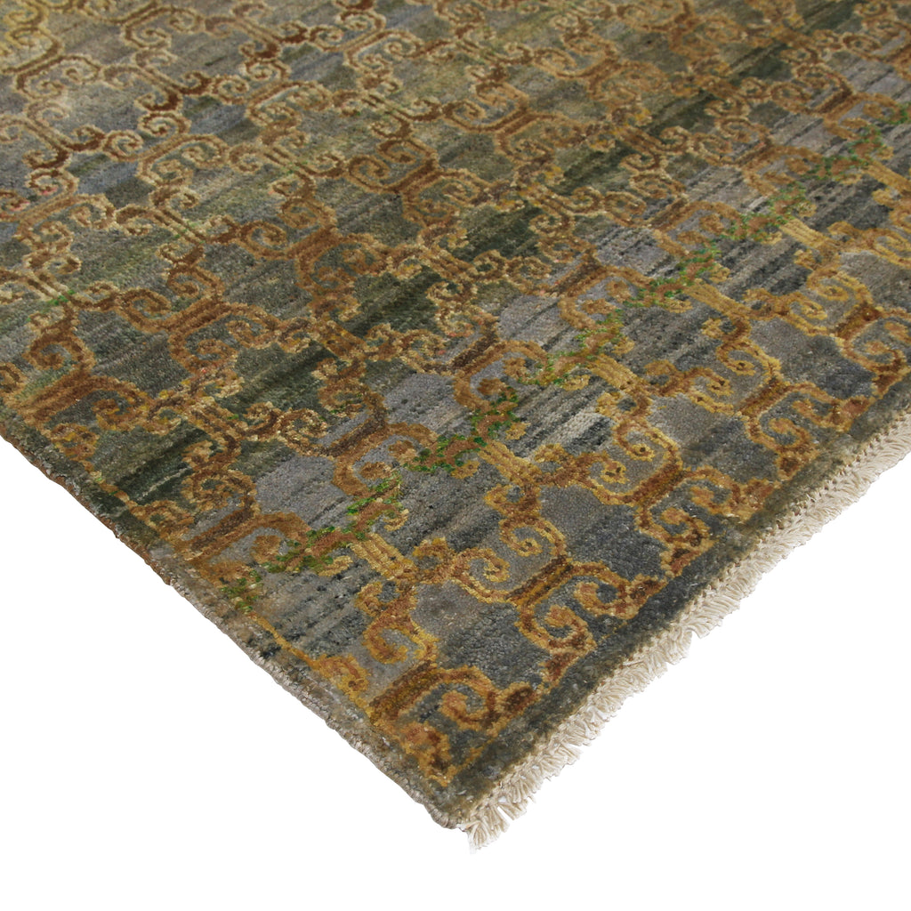 Brown Alchemy Transitional Silk Wool Blend Rug - 6'0" x 8'11"