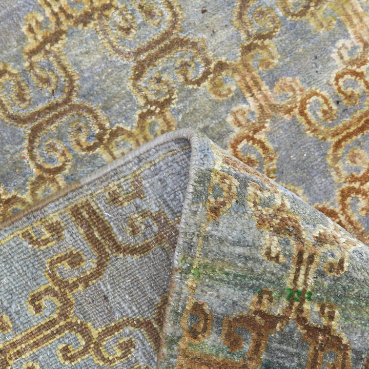 Brown Alchemy Transitional Silk Wool Blend Rug - 6'0" x 8'11"