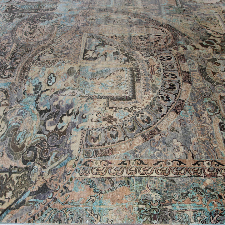 Multicolored Alchemy Transitional Silk Wool Blend Rug - 8'11" x 11'6"