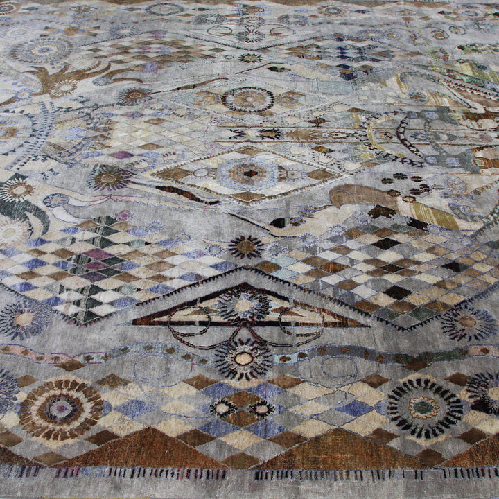 Grey Alchemy Transitional Silk Rug - 9'8" x 13'8"
