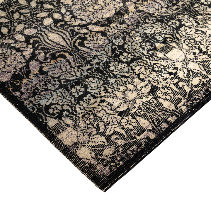 Black & Grey Modern Silk Wool Blend Rug - 8'1" x 10'3"