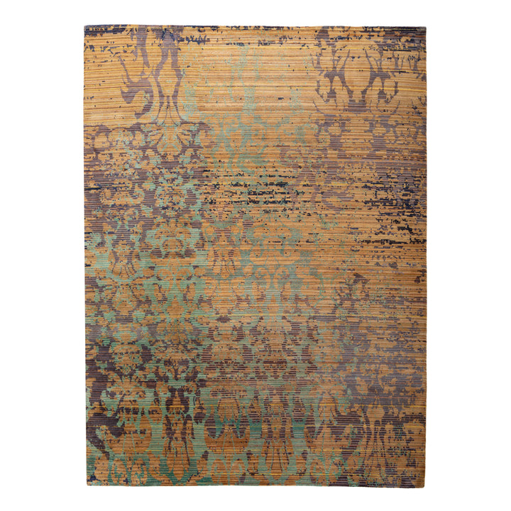 Multicolored Modern Silk Rug - 8' x 10'3"