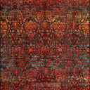 Red & Black Modern Silk Wool Blend Rug - 8' x 10'1"