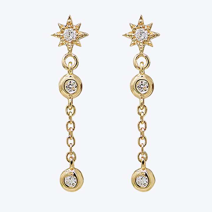 Aztec Catherine Starburst Mini Drop Chain Earrings