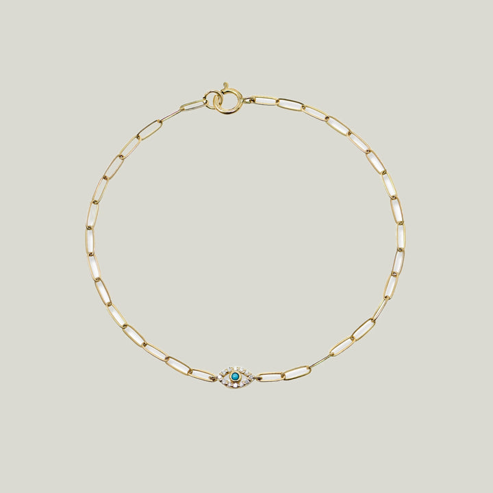 Image for Evil Eye Paperclip Bracelet