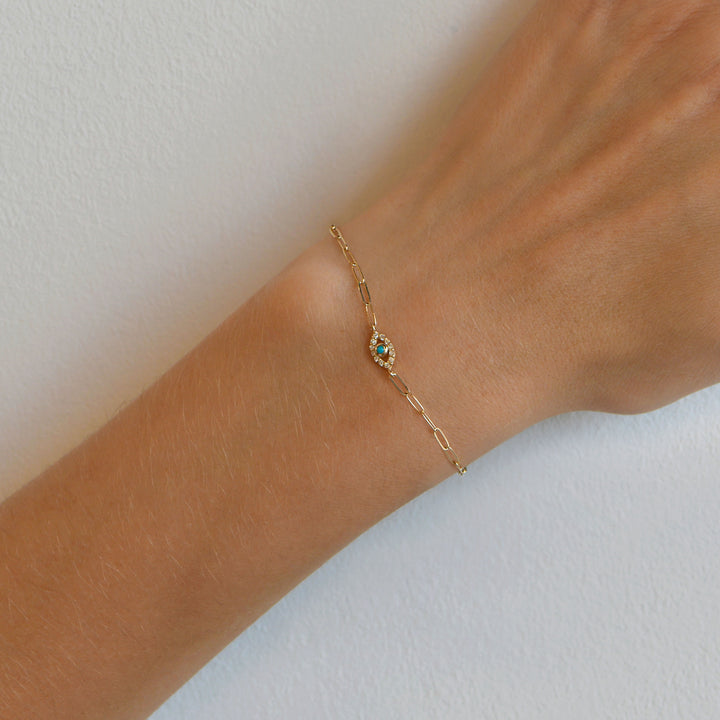 Image for Evil Eye Paperclip Bracelet