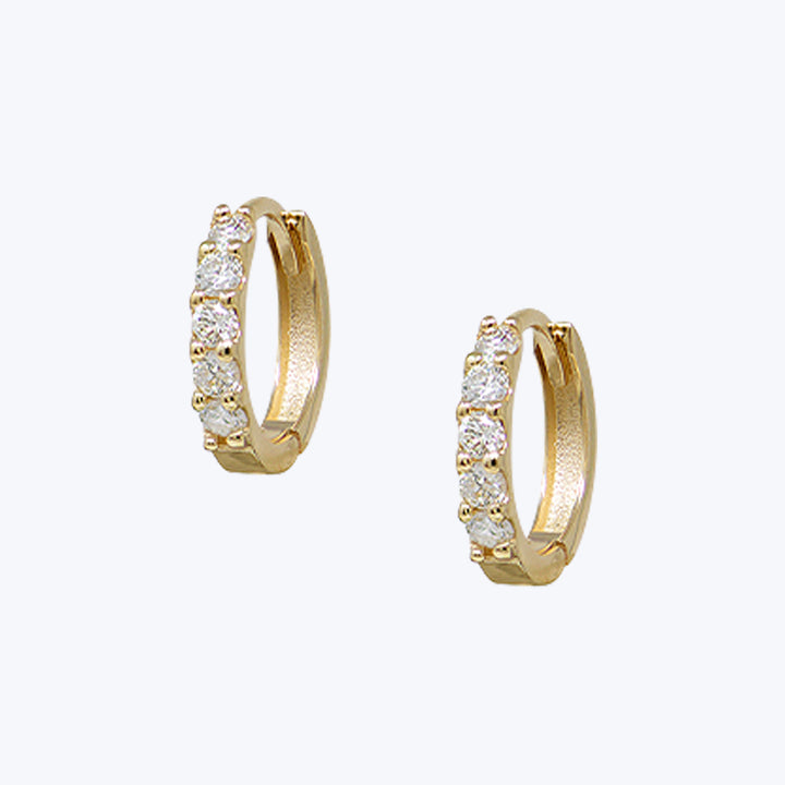 Classique Wide Pavé Mini Huggies