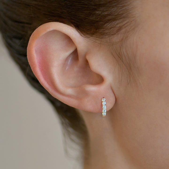 Classique Wide Pavé Mini Huggies