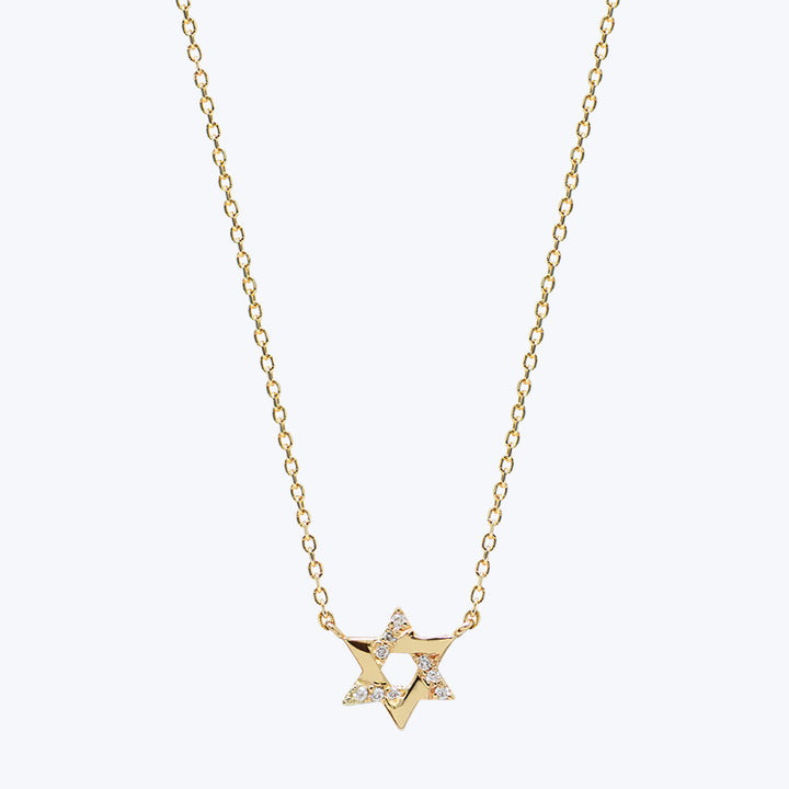 Love Letter Pavé Open Star Of David Necklace