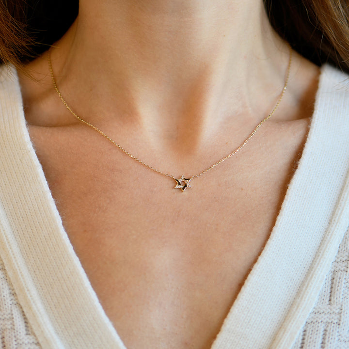 Love Letter Pavé Open Star Of David Necklace