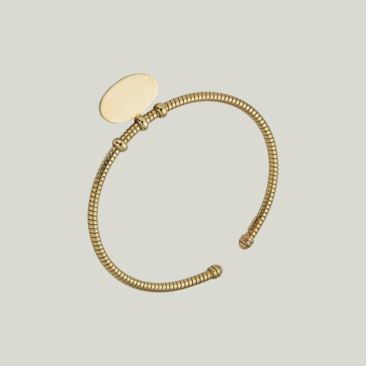 14K Yellow Gold Tubogas Charm Bracelet 7"
