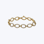 14K Yellow Gold And Diamond Chain Bracelet 1.60 Cts. 7"