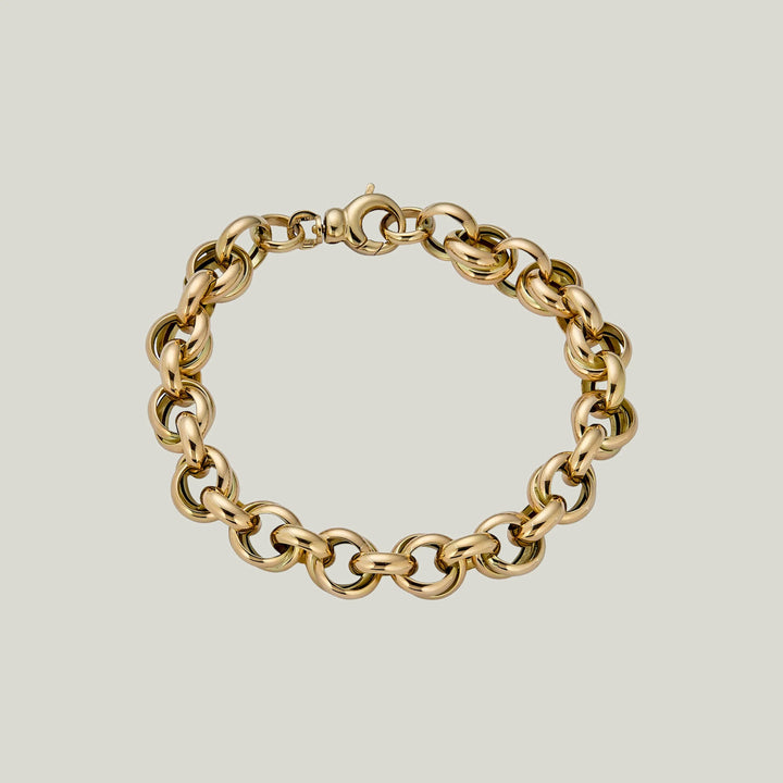 14K Yellow Gold Chunky Round Link Bracelet