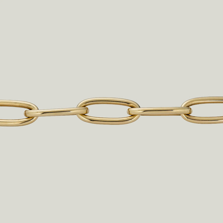 14K Yellow Gold Oval Link Bracelet 7"