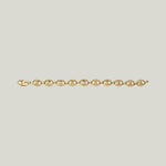 14K Yellow Gold Puffed Coffee Bean Link Bracelet 7"