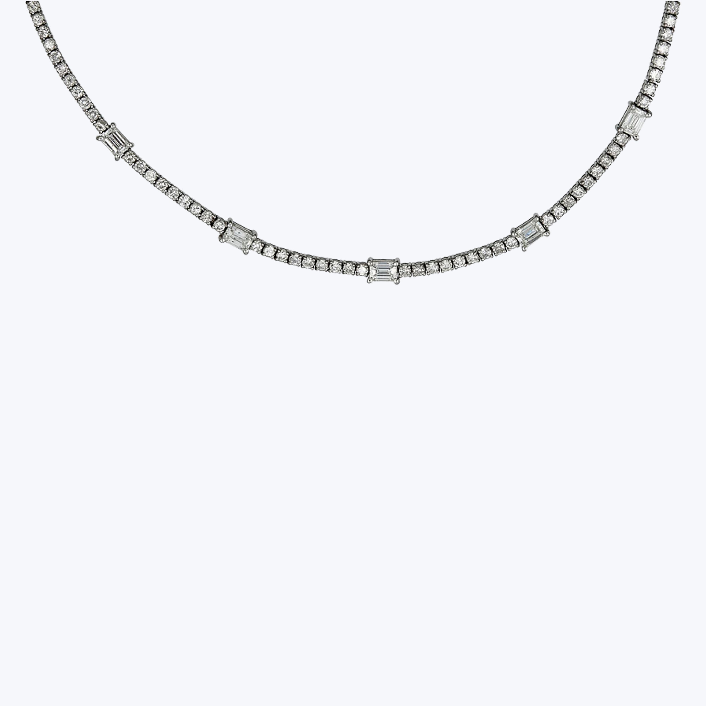 14K White Gold Diamond Choker 2.7 Cts. 16"