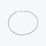 14K Yellow Gold Coffee Leather Cord Necklace 16"