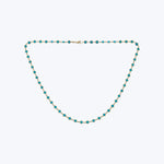 14K Yellow Gold Turquoise Disc Necklace 20"