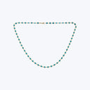 14K Yellow Gold Turquoise Disc Necklace 20"