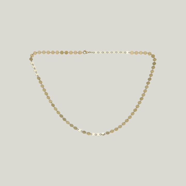 14K Yellow Gold Disc Necklace 16"