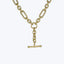 14K Yellow Gold Geometric T-Bar Necklace 20"