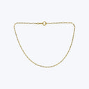 14K Yellow Gold Paper Clip With Charm Clasp Necklace 22"