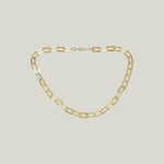 14K Yellow Gold Flat #3 Link Necklace 16"