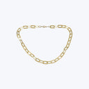 14K Yellow Gold Flat #3 Link Necklace 16"