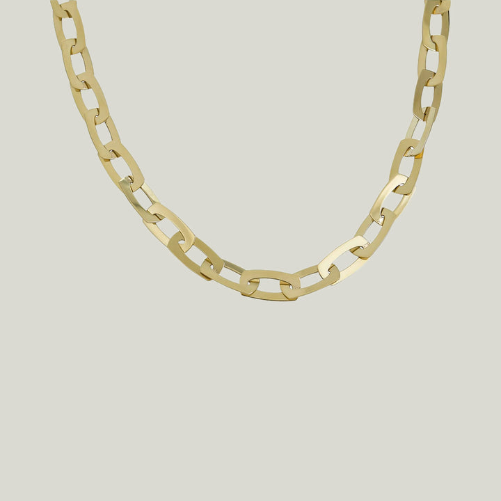 14K Yellow Gold Flat #2 Link Necklace 16"