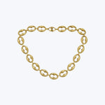 14K Yellow Gold Puffed Coffee Bean Necklace 16"