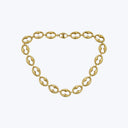 14K Yellow Gold Puffed Coffee Bean Necklace 16"