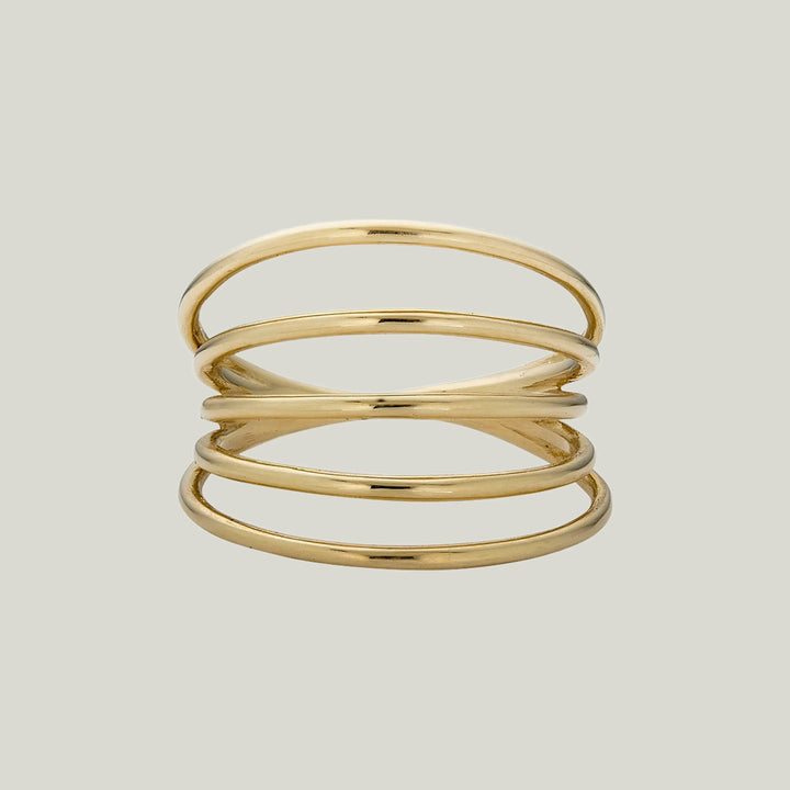 14K Yellow Gold Bands Ring