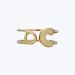 14K Yellow Gold Safety Pin Ring 7
