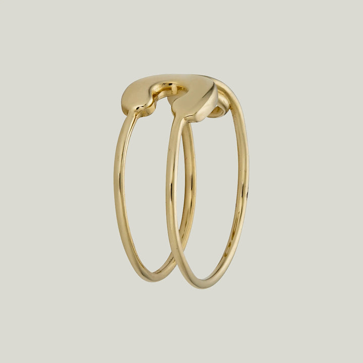 14K Yellow Gold Safety Pin Ring 7