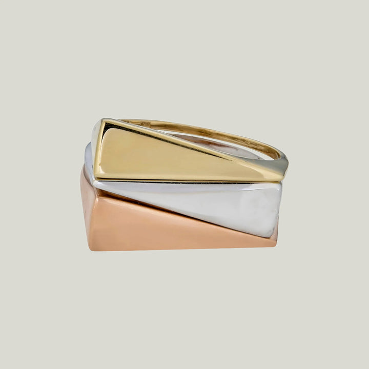 14K Rose Gold Wedge Ring 8