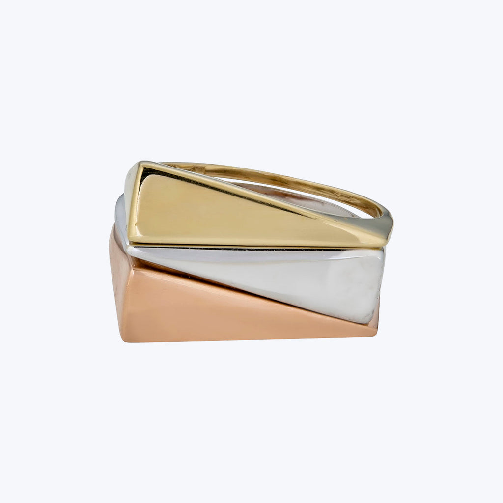 14K Rose Gold Wedge Ring 8