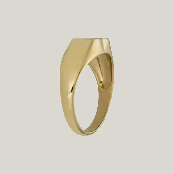 14K Yellow Gold Heart Signet Ring 6.25