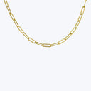 14K Yellow Gold Paper Clip With Charm Clasp Necklace 32"